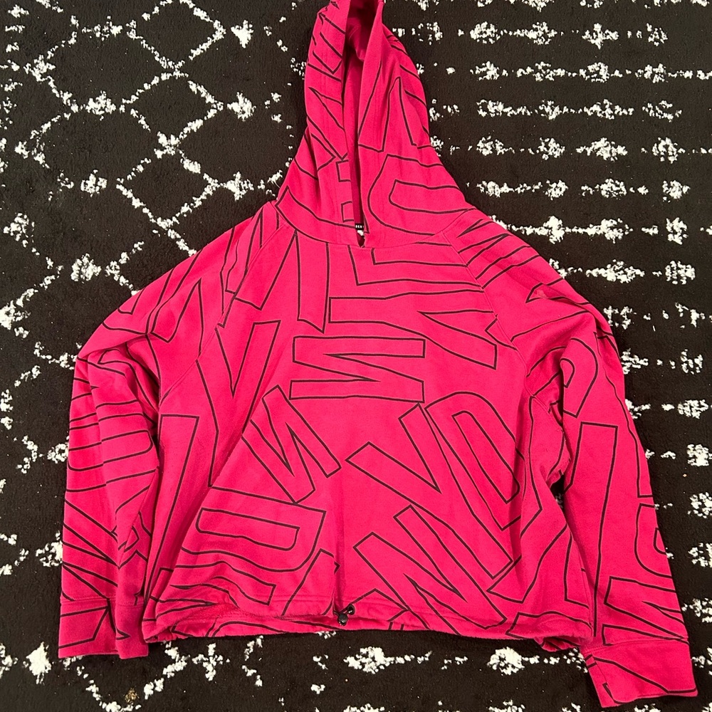 DKNY Pink Cropped Hoodie